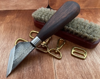 Leather slanting skiving knife, Japanese slanting Skiving Knife, From Tempered Carbon. Slanting skiving knife for leather.