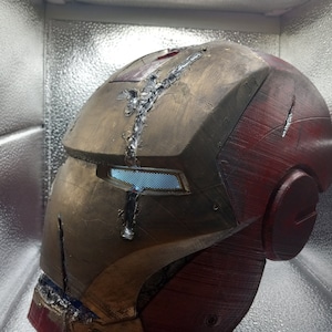 Iron Man Mark 3 Battle Damaged Helmet, 3d printed cosplay