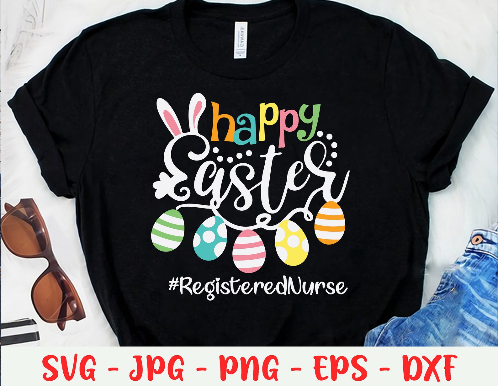 Happy Easter Svg Registered Nurse Easter Egg Svg Colorful Etsy