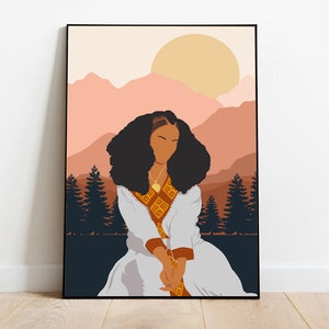 Eritrean Woman, African Art, Eritrean Art, Black art, Eritrean Poster, INSTANT DOWNLOAD, Black Print, Fashion Print,