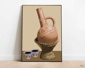 Digital Art, Eritrean Jebena Print, Eritrean Art Print, African Art Print, Poster Print,