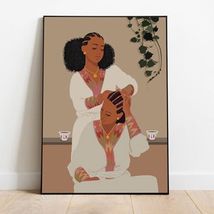 African Art, African Women, Eritrean Woman Art, Eritrean Women, Black Wall Art, Canvas Print, Poster Print