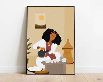 Eritrean Women Art Coffee Ceremony Poster