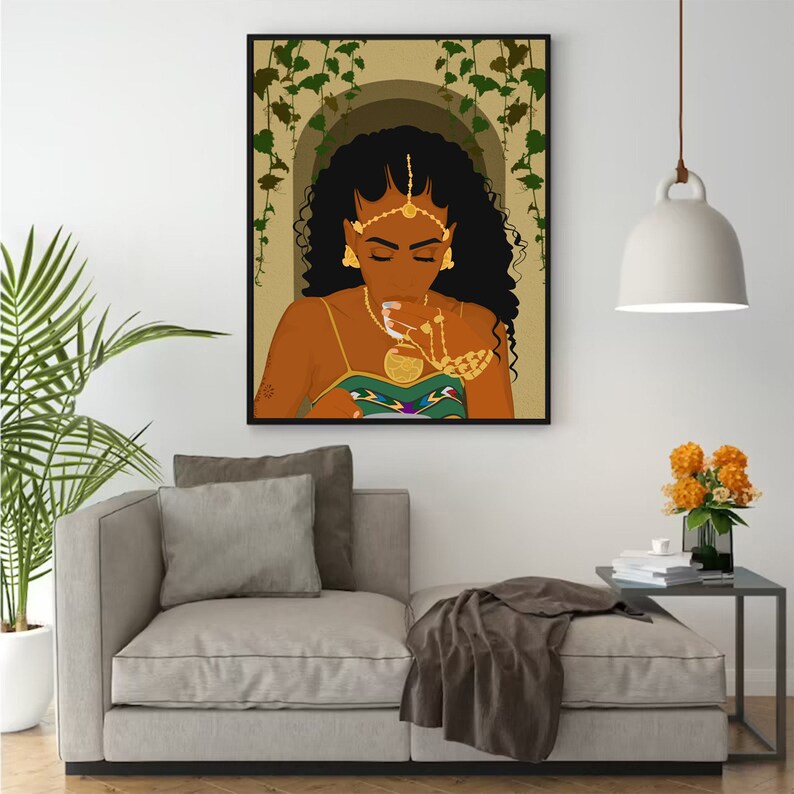 Digital Art Ethiopian Woman Ethiopian Art Ethiopian Wall Etsy