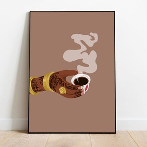 Digital Art, Eritrean Art Print, Eritrean Jebena Print, Black Wall Art, Printable Art, Traditional Art
