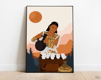 Eritrean Wall Art, Modern Wall Decor, Eritrean Poster - Eritrean Art, Eritrean Woman Art, Poster Print