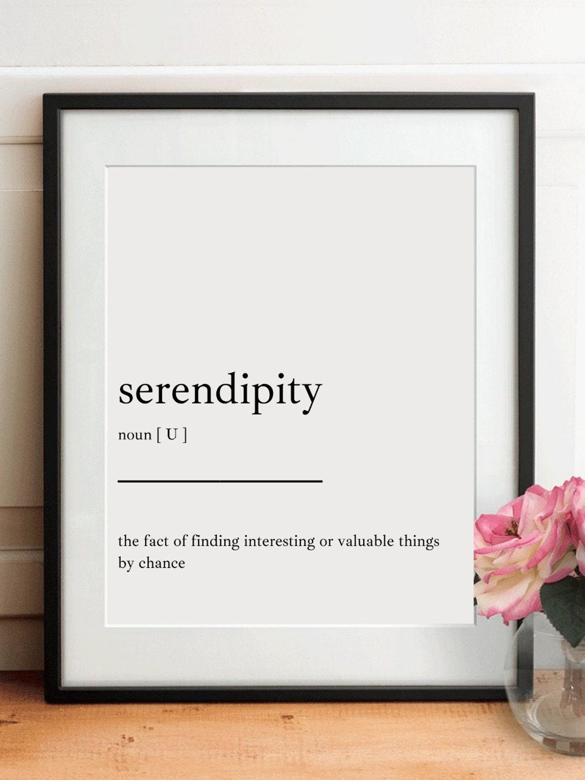 Serendipity Definition Print, Wall Art Print, Quote Print, Definition ...