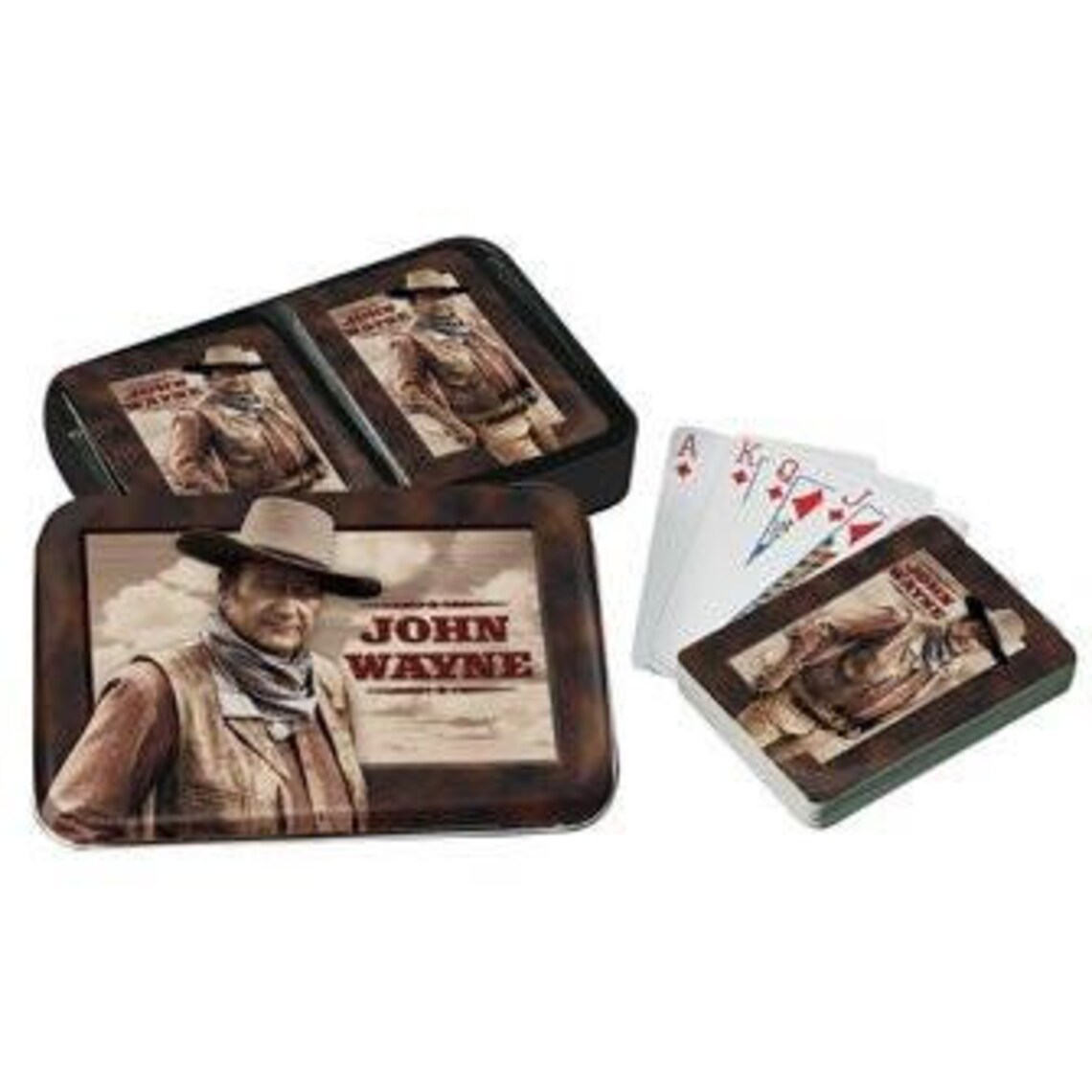 John Wayne Playing Card Set in Tin 2 packs of playing cards Etsy