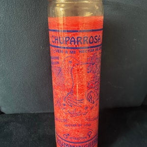 Chuparrosa Hummingbird True Love Amor Verdadero English & Español 7 Day Candle 7 días Vela oración Colibrí Miracle Milagro Red Rojo Prayer