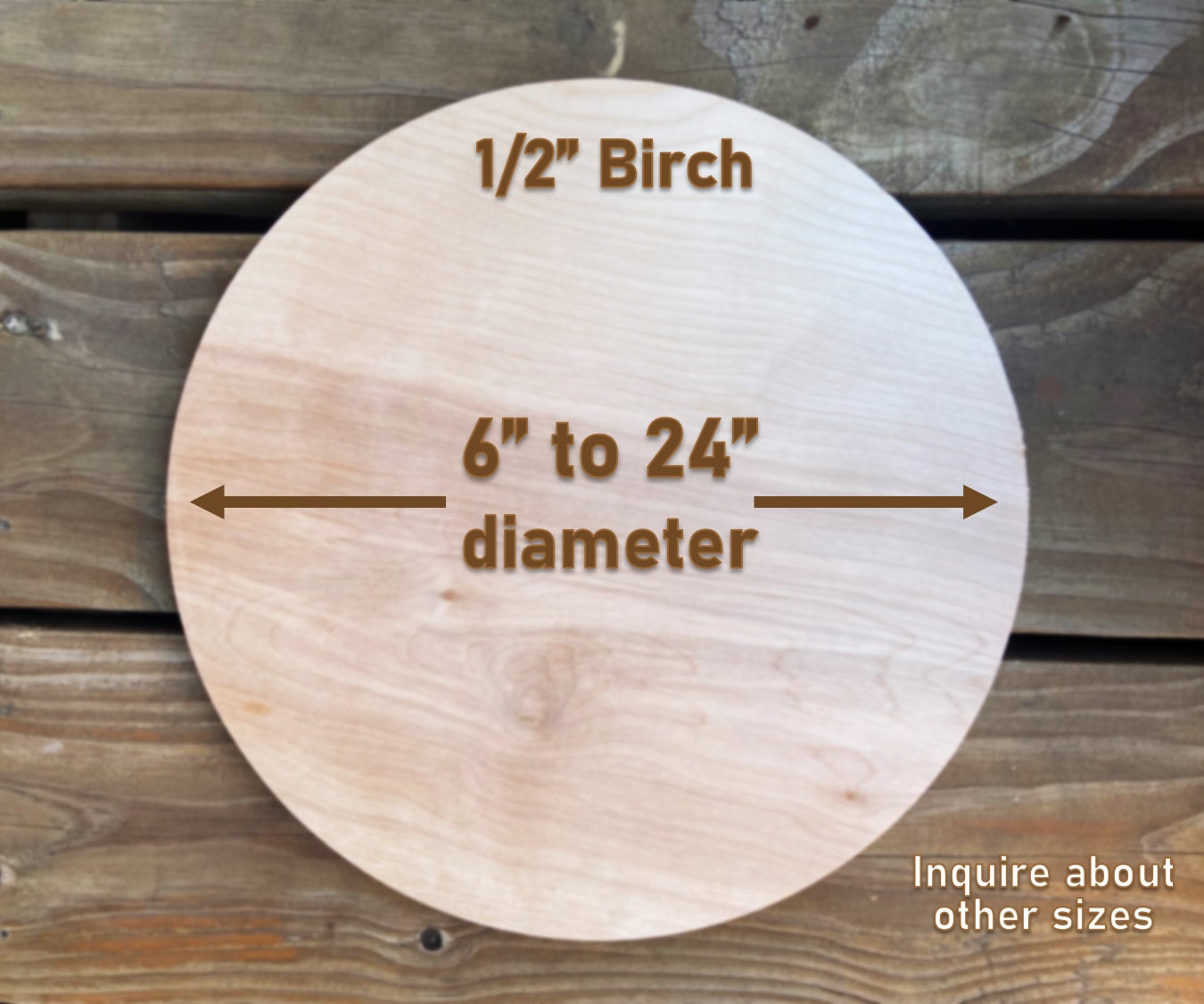 Wood Circles 12 Inch, 1/4 Inch Thick, Birch Plywood Discs, Pack of 5  Unfinished