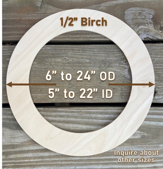 24 Unfinished Wood Circles - Pack of 5 , Birch Plywood , Round