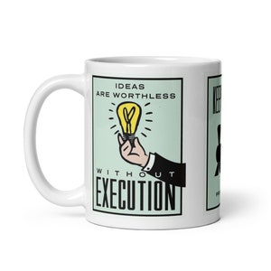 Monopoly Themed Mug - Keep Pushing, Hustle, Exceed Expectations | Motivational Coffee Cup