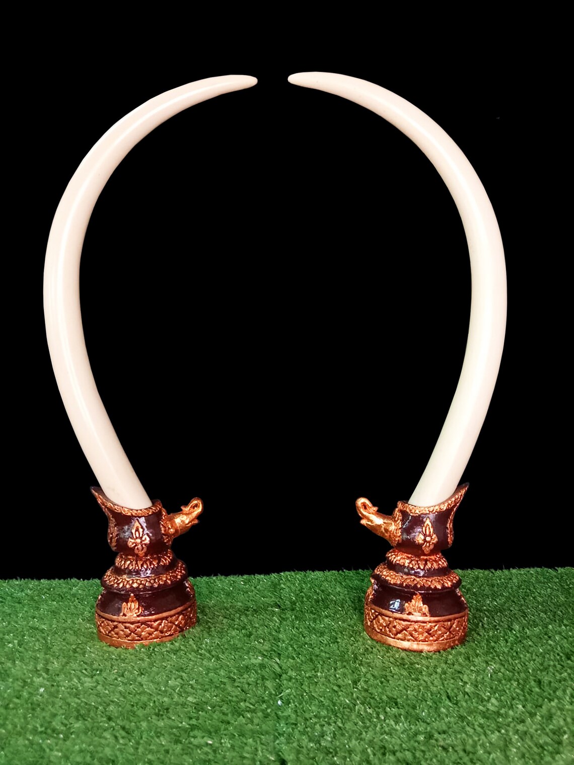 Faux Tusk/Ivory Elephant Resin Artwork on Base_version004 1 | Etsy