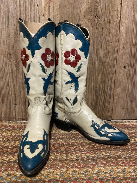 1950 Vintage Acme Bluebird Cowboy Boots - Etsy