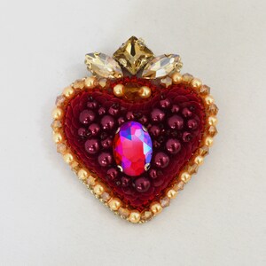 Homemade heart brooch pin, Gift, Cute pin