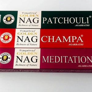 Nag Incense Sticks, Nag Patchouli Incense, Nag Meditation Incense, Nag Champa Incense