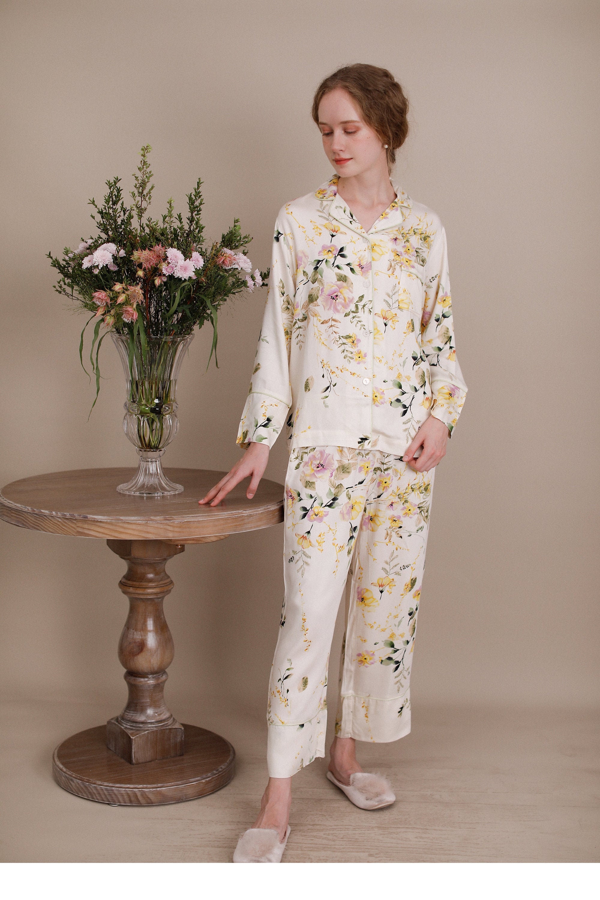 Cottagecore Pajamas French flora holiday pajama pyjama Etsy