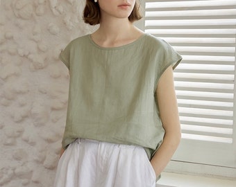 Linen Sleeveless Top, Women Linen Blouse, Linen Blouse Top, Linen Tank Top, Linen Tops, Blouses For Women, Women's clothing