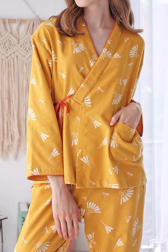 Kimono Pajama Set Kimono Robe Pajamas Pyjamas women Etsy