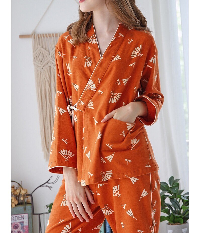 Kimono Pajama Set Kimono Robe Pajamas Pyjamas women Etsy