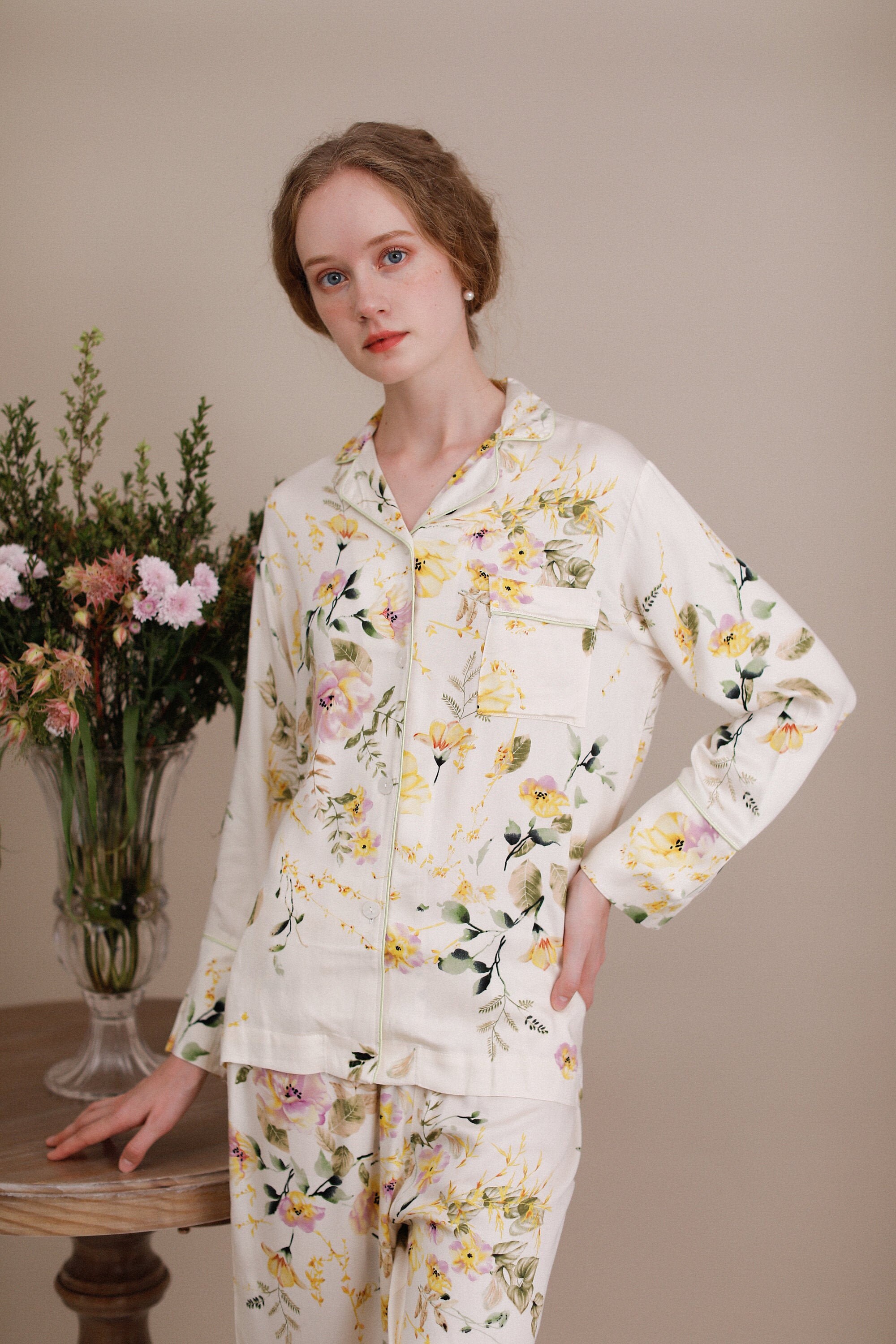 Cottagecore Pajamas French flora holiday pajama pyjama Etsy