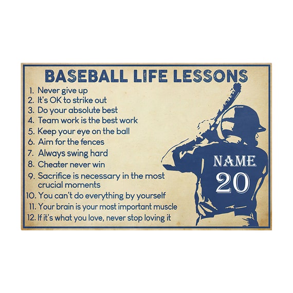 Baseball Life Lessons Poster Baseball Poster Sport Poster | Etsy