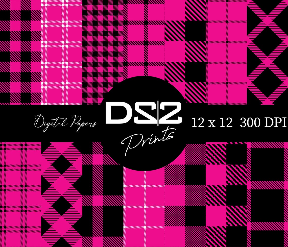 Download Pink plaid digital paper back pattern digital seamless ...