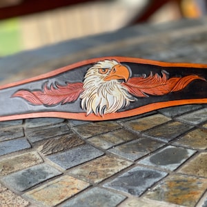 Majestueuze Adelaar op Leer - Polsband / Armband