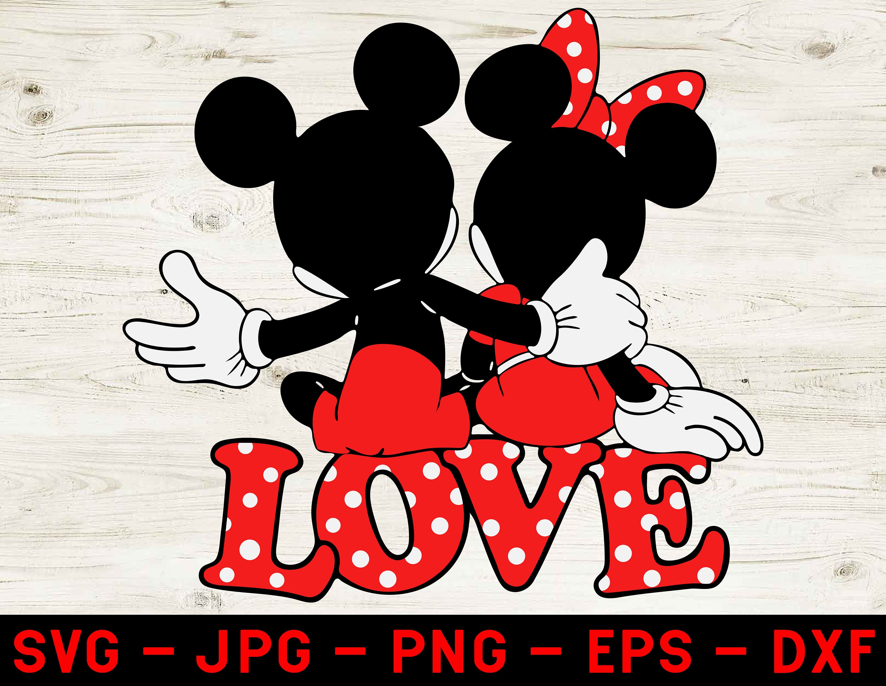 Disney Valentines Mickey Minnie Love Hug Svg Valentine Svg | Etsy