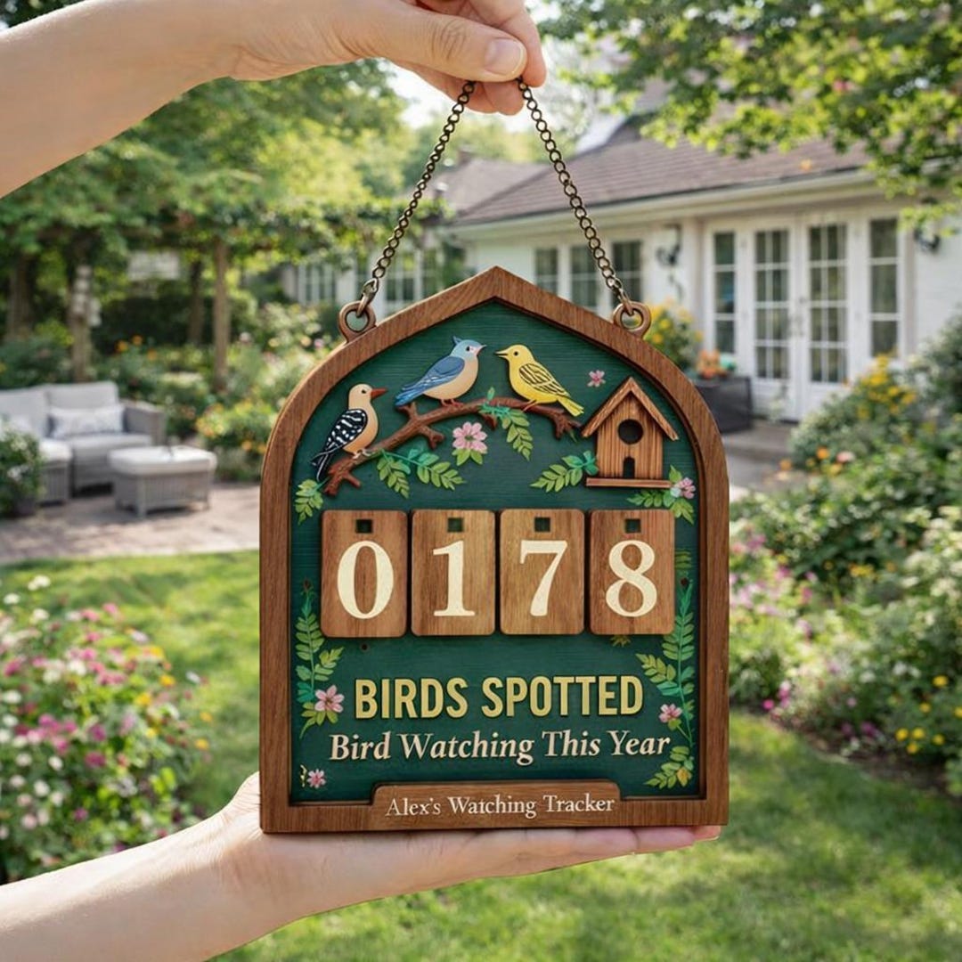 Birding Rack Card Birds Spotted This Year Sign, Bird Watching Tracker, Personalized ...