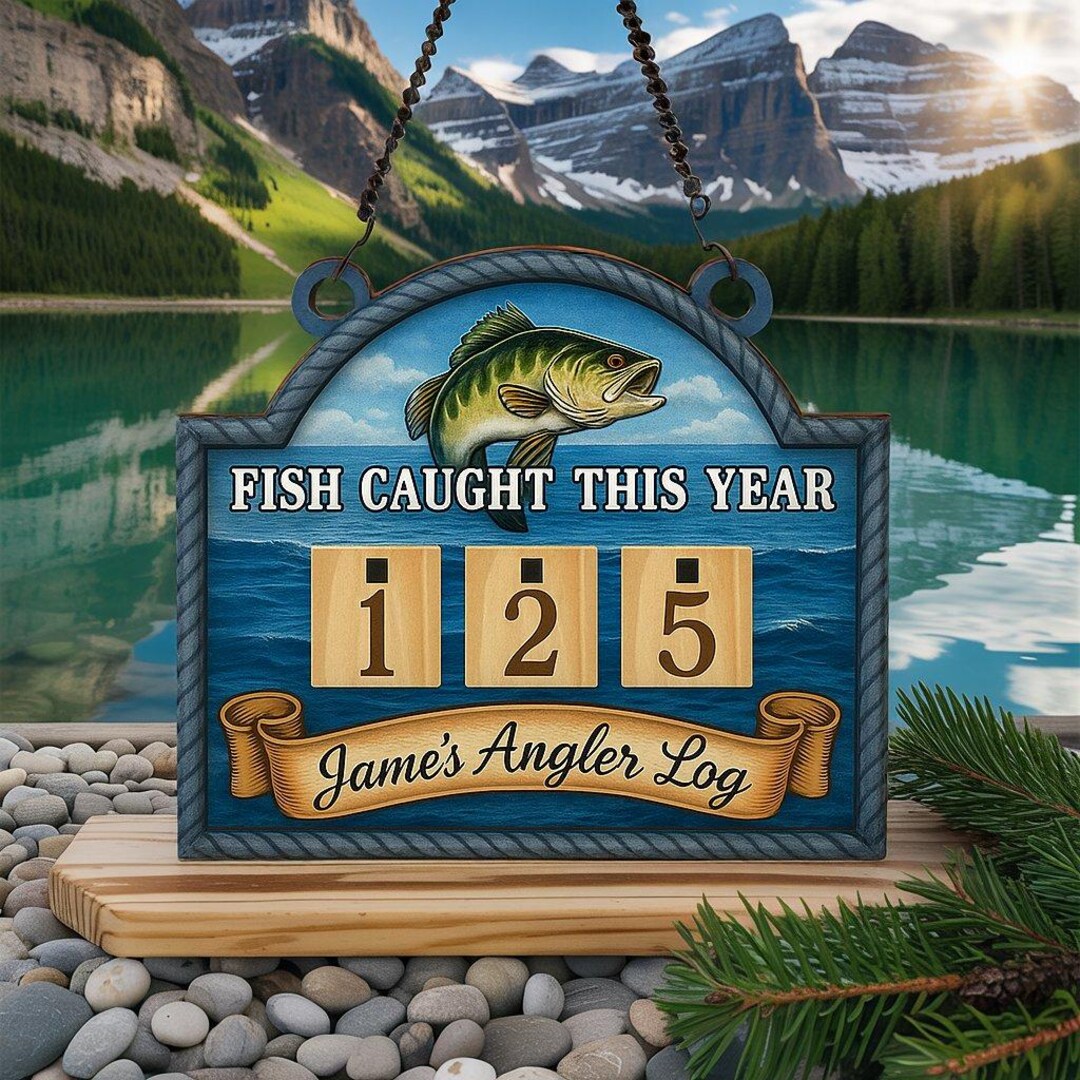 Personalized Fish Caught This Year Tracker | Acrylic or Wood Fishing ...