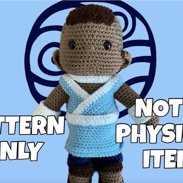 Sokka - Avatar le dernier maître de l'air, motif crochet/amigurumi