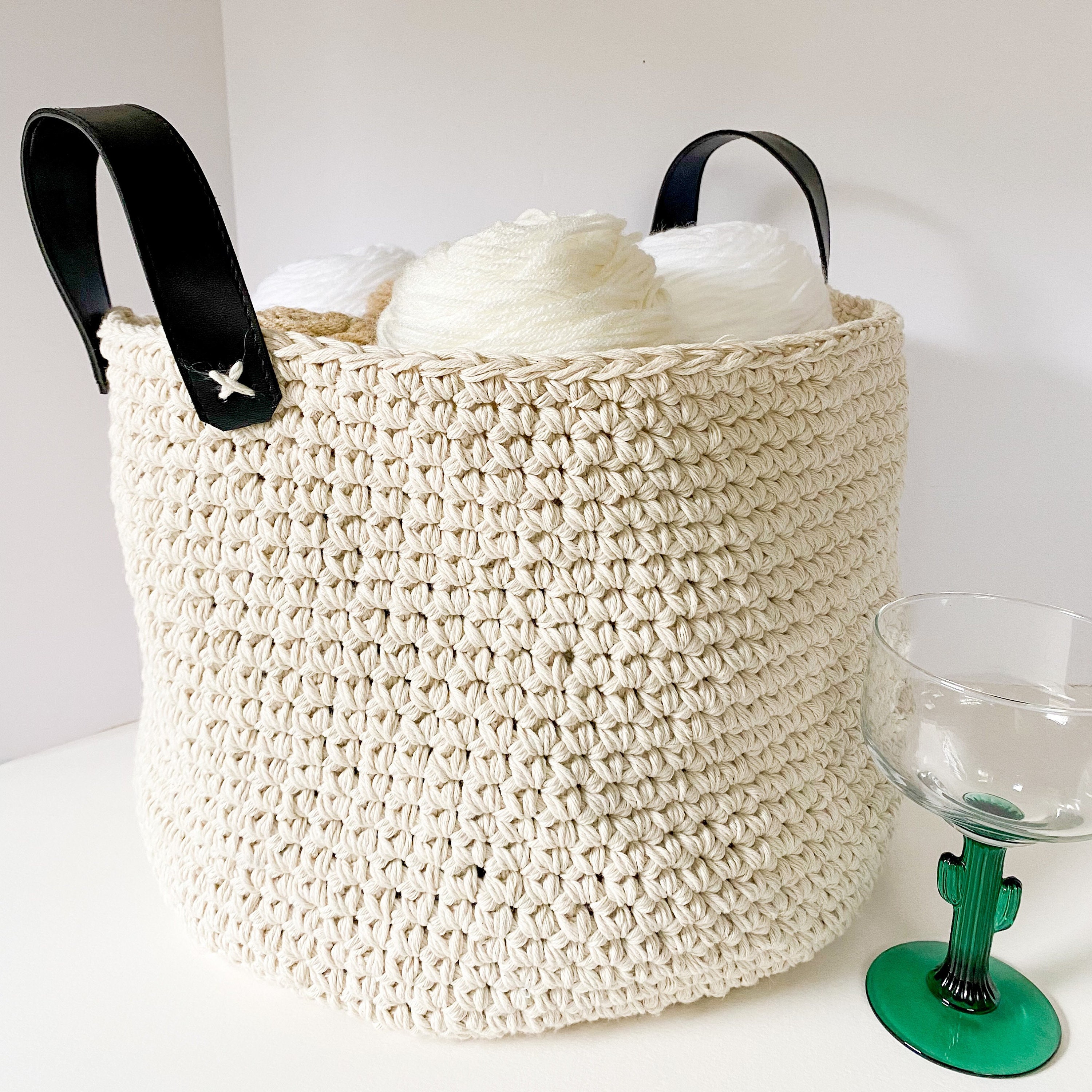 Extra large basket in 100 natural cotton Etsy