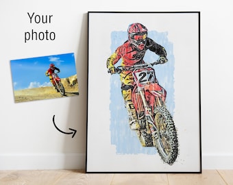 Dirtbike Gift Racing Poster On the Pipe Definition Motor Racing Motocross gift Motorcycle Gifts for Men Motocross Dirt Bike Decor