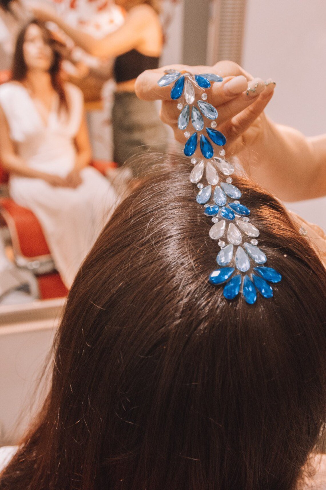 Face Hair Crystals Tikka Headband Fantasy Themed Bridal Etsy