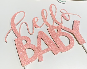Hello Baby Cake Topper | Baby Cake Topper | Baby Shower Decorations | Baby Shower Topper | Baby Shower Decor | Welcome Baby