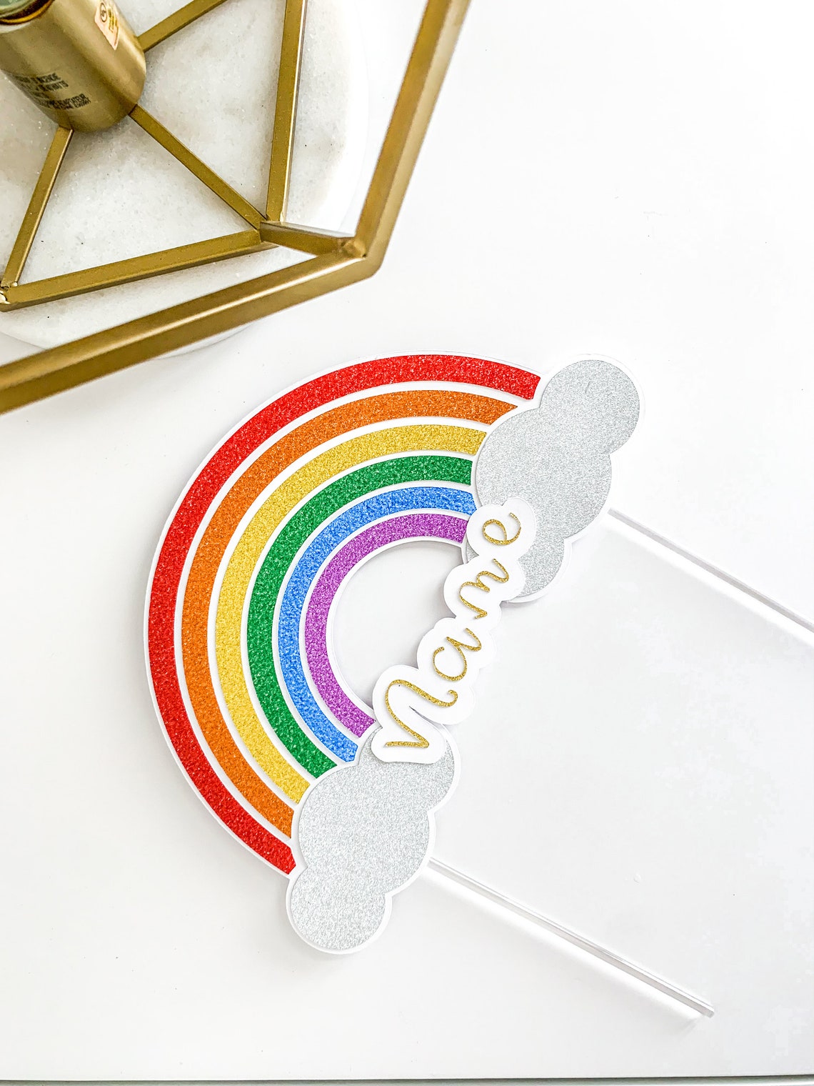 Rainbow Custom Cake Topper Birthday Cake Topper Etsy