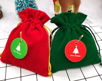 Weihnachtsgeschenktasche, Weihnachtstüten, Obstbeutel, Weihnachts Samttasche, Candy Geschenktasche, Candy Bags Custom Logo