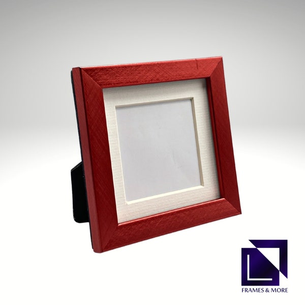 Red Picture Frame • 3x3 Photo Frame • 2x2” Mat Opening • Additional Colors Avail • Instagram Frame • Valentine Gift • Square Tabletop Frame