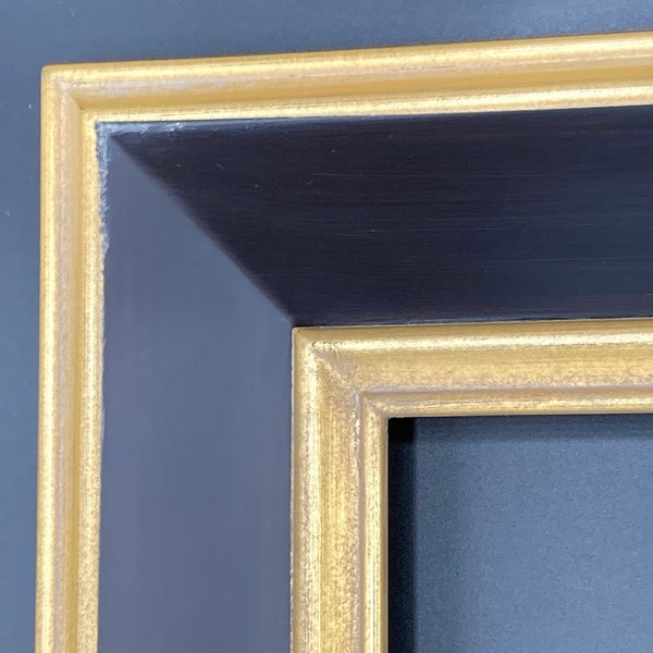 Classic 8x10 Plein Air Picture Frame in Black and Gold, Gallery Frame in 8 x 10 - 3 1/2" Wide
