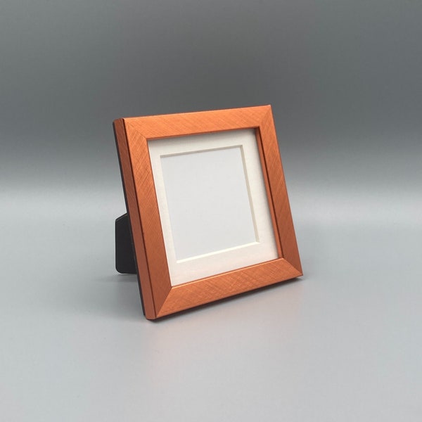 Orange Picture Frame • 3x3 Photo Frame • 2x2” Mat Opening • Additional Colors Avail • Instagram Frame • School Photo • Square Tabletop Frame