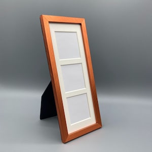 Orange Picture Frame • 3.5 x 9 Collage Photo Frame • Three 2 x 2” Mat Openings • Triptych • Other Colors Available • Reception Party Favor