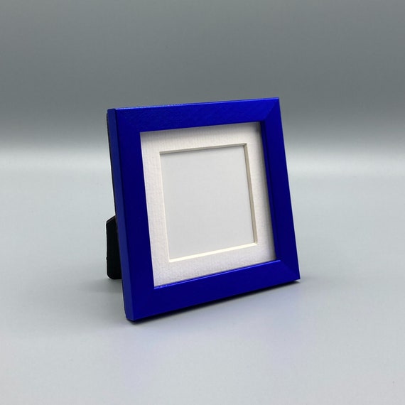 Blue Picture Frame 3x3 Photo Frame 2x2 Mat Opening Etsy