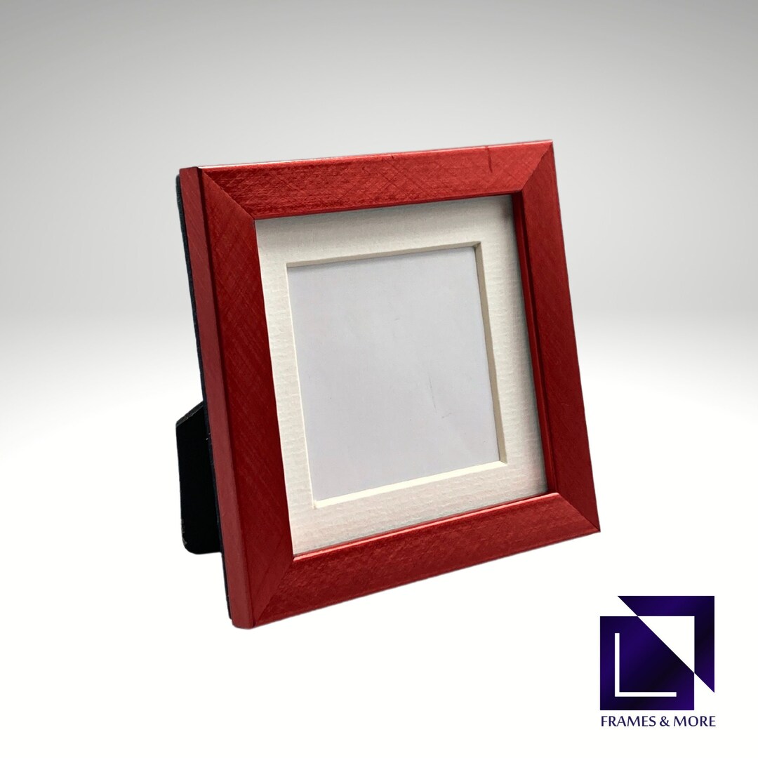 Red Picture Frame 3x3 Photo Frame 2x2 Mat Opening Additional Colors