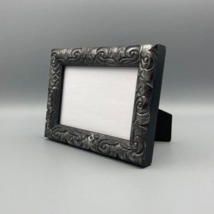 Silver and Black Picture Frame 4x 6 Photo Frame Traditional Ornate Portraits Miniature Artwork Additional Common Sizes image 3