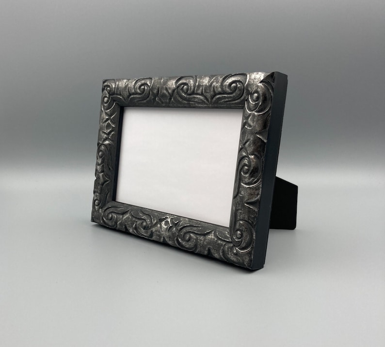 Silver and Black Picture Frame 4x 6 Photo Frame Traditional Ornate Portraits Miniature Artwork Additional Common Sizes image 3