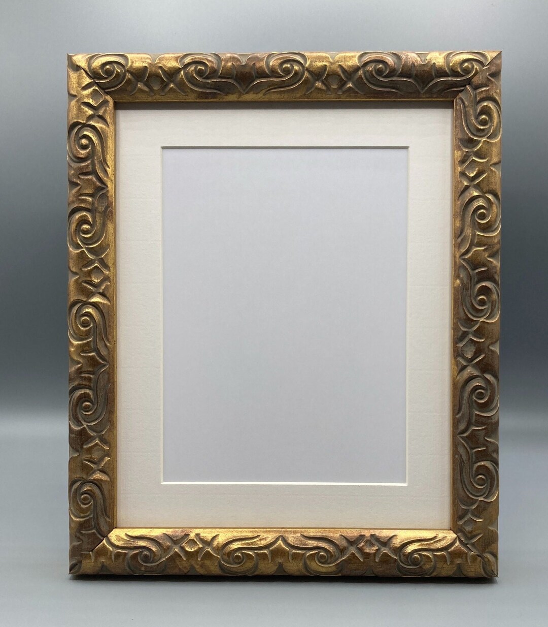 Gold Picture Frame 8x10 Photo Frame 6x8 Mat Opening Ornate Traditional