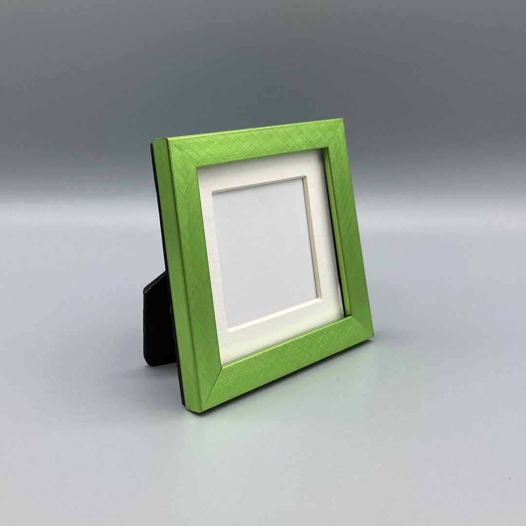Frame Green Three Green Picture Frame • 3x3 Photo Frame • 2x2” Mat Opening • Additional ...