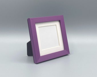Purple Picture Frame • 3x3 Photo Frame • 2x2” Mat Opening • Additional Colors Avail • Instagram Frame • School Photo • Square Tabletop Frame