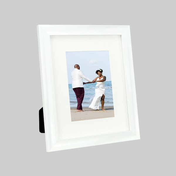 Photo Frame, 4x6,  5x7, 8x10 inch,gloss white picture frame, tabletop or wall display for photos or artwork